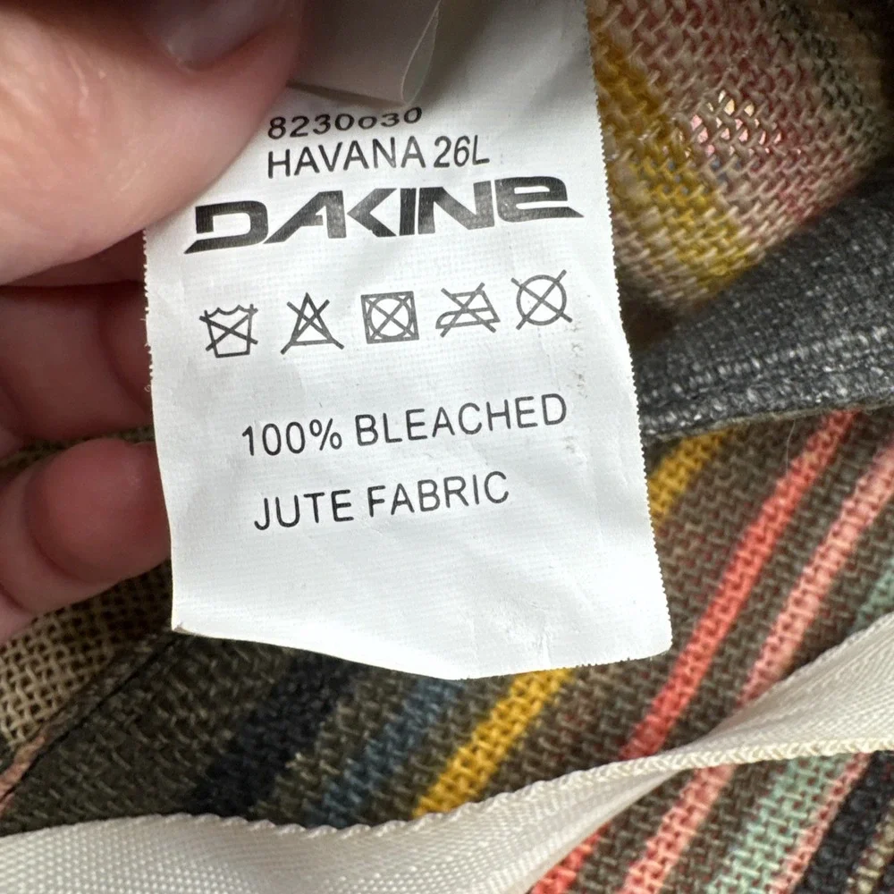 Dakine Multicolor Knit Tote Bag Burlap With Water Bottle Side Holder Beach